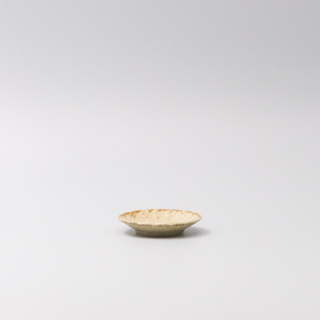 Premium 8.2cm Scallop Sand Fade Glaze Ceramic Sauce Dish Dishwasher Microwave Safe