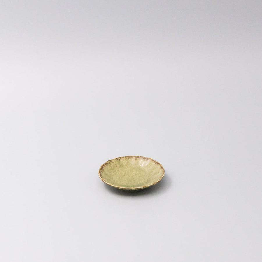 Premium 8.2cm Scallop Lime Fade Glaze Ceramic Sauce Dish Dishwasher Microwave Safe