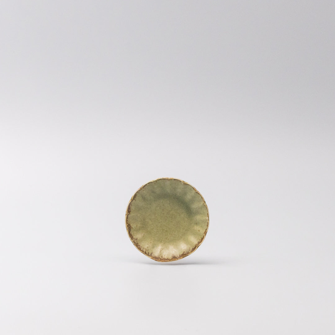 Premium 8.2cm Scallop Lime Fade Glaze Ceramic Sauce Dish Dishwasher Microwave Safe
