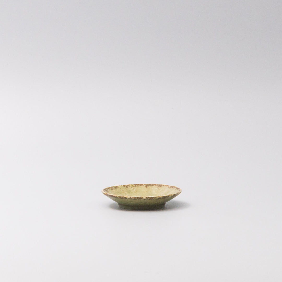 Premium 8.2cm Scallop Lime Fade Glaze Ceramic Sauce Dish Dishwasher Microwave Safe