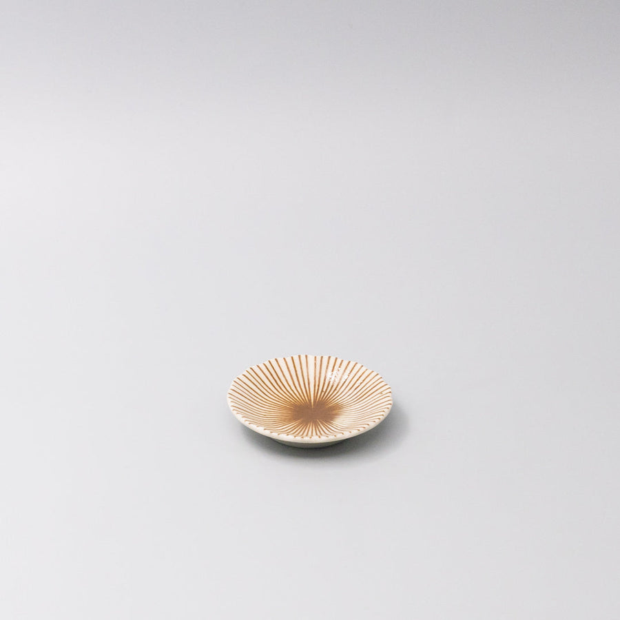 Sauce Dish 8cm Radiant Line Toffee Stripe Glaze