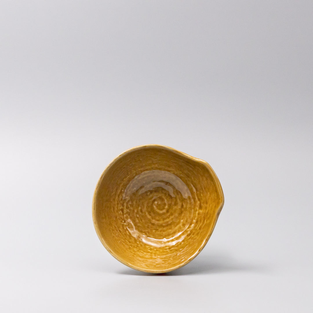 Premium Ceramic Bowl with Handle – Saffron Gloss Glaze 13 x 12.8cm