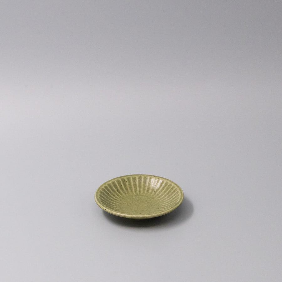 Premium 9.5cm Sunburst Green Glaze Ceramic Sauce Dish Dishwasher Microwave Safe