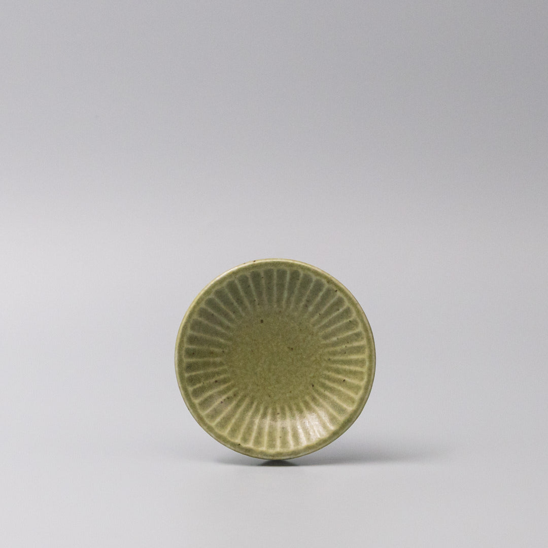 Premium 9.5cm Sunburst Green Glaze Ceramic Sauce Dish Dishwasher Microwave Safe