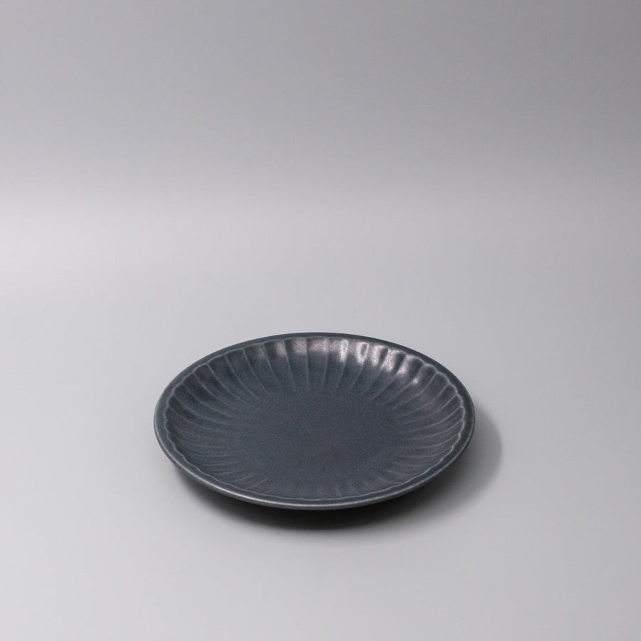 Premium Plate with Sunburst Navy Glaze - 21.4cm