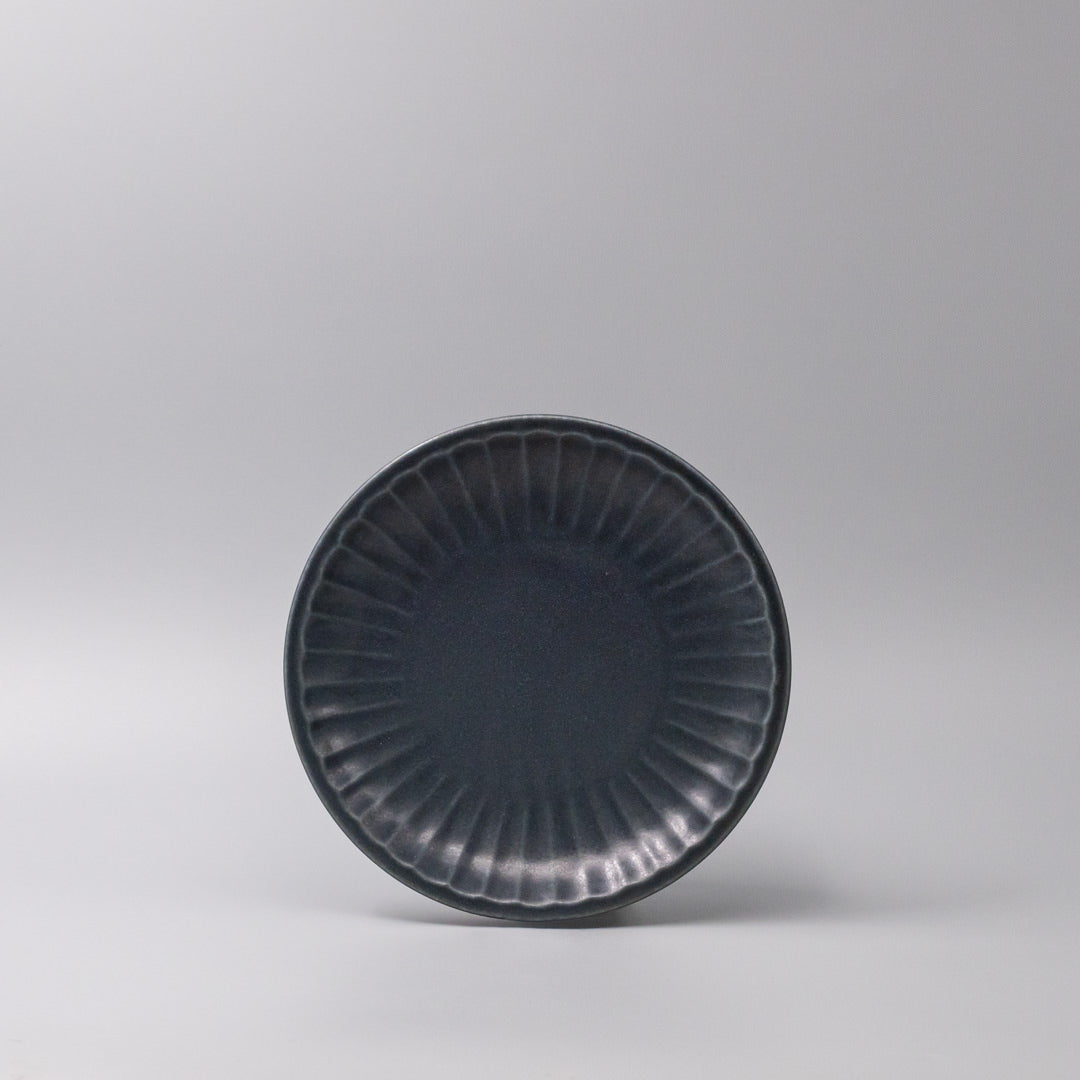 Premium Plate with Sunburst Navy Glaze - 21.4cm