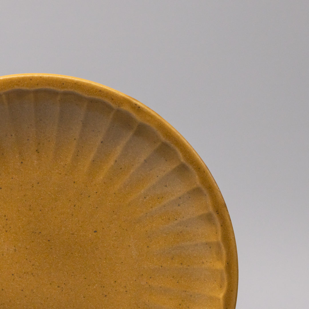 Premium 21.5cm Sunburst Turmeric Glaze Ceramic Plate Dishwasher Microwave Safe