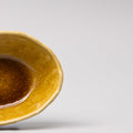 Premium Ceramic Oval Bowl – Yellow Amane Amber Glaze 13cm