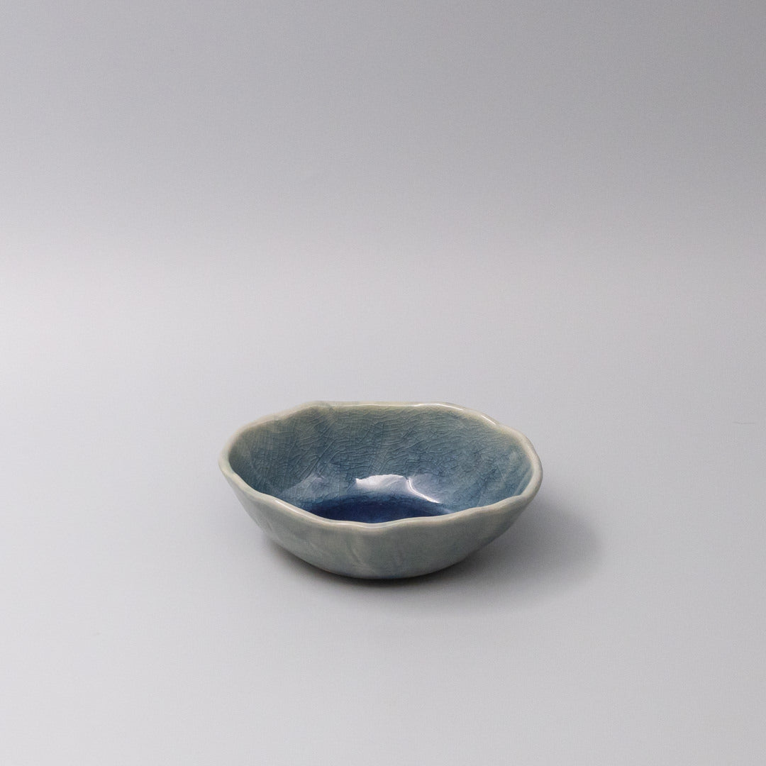 Premium Oval Bowl – Sapphire Blue Amane Sapphire Glaze 13.5cm