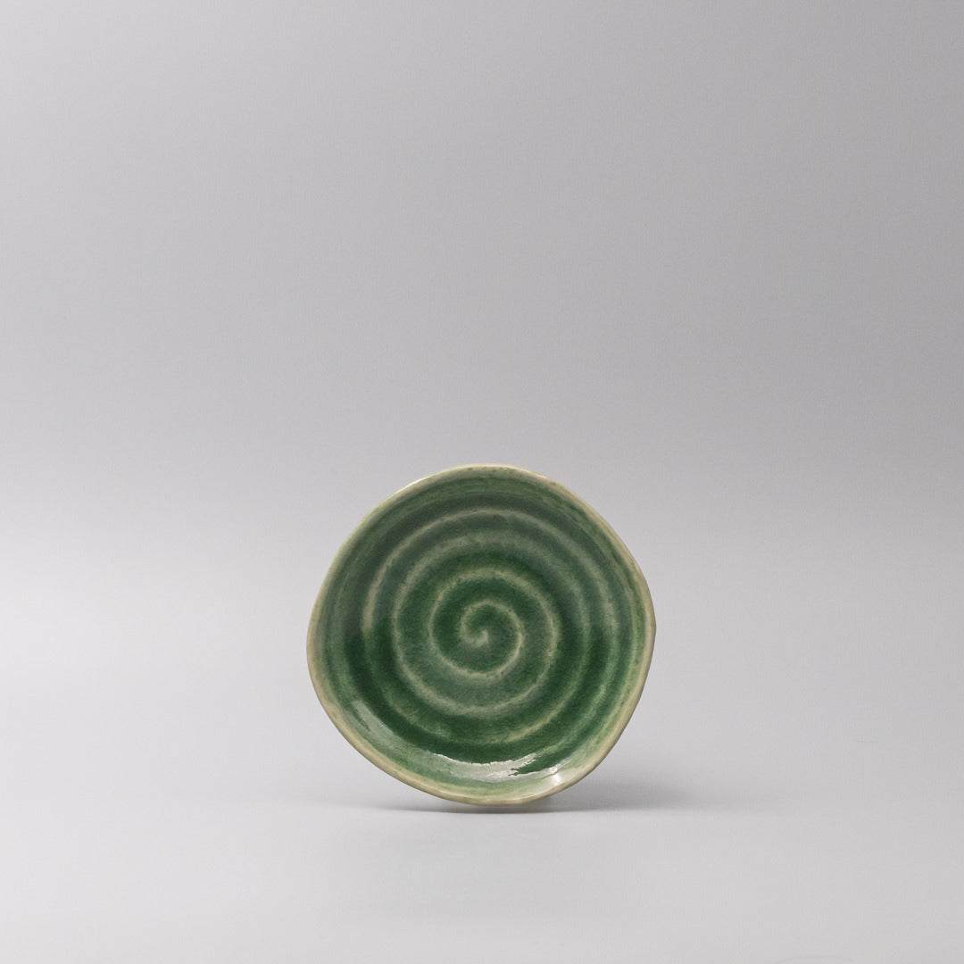 Premium Green Amane Emerald Glaze Ceramic Plate 13.5cm Dishwasher Microwave Safe