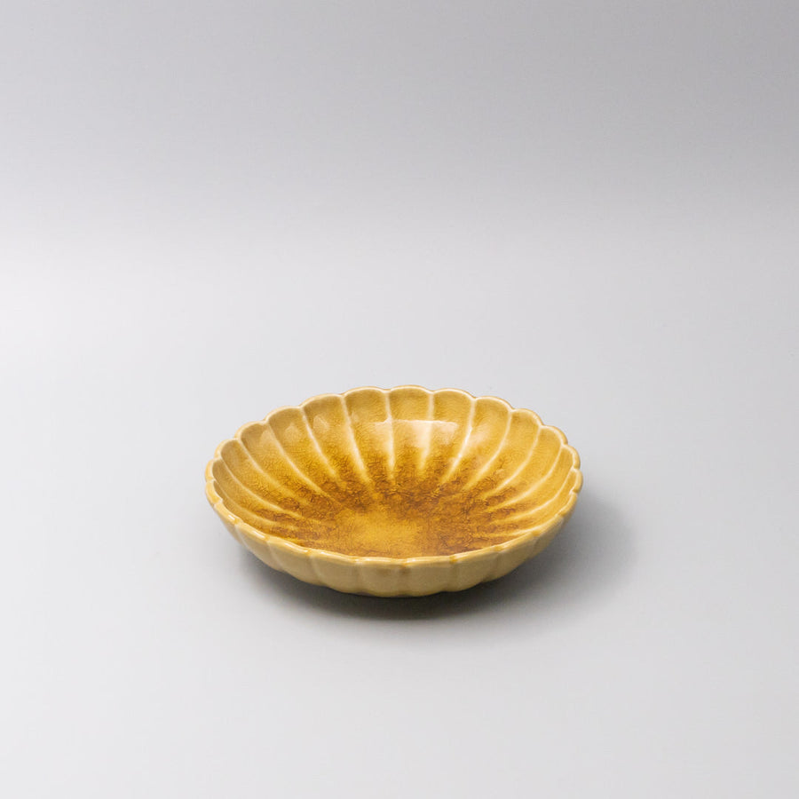 Premium Ceramic Bowl – Yellow Amane Amber Glaze 19.5cm