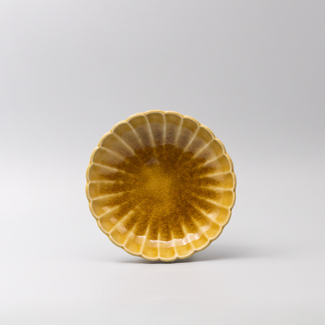Premium Ceramic Bowl – Yellow Amane Amber Glaze 19.5cm