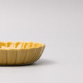 Premium Ceramic Oval Bowl – Yellow Amane Amber Glaze 16cm