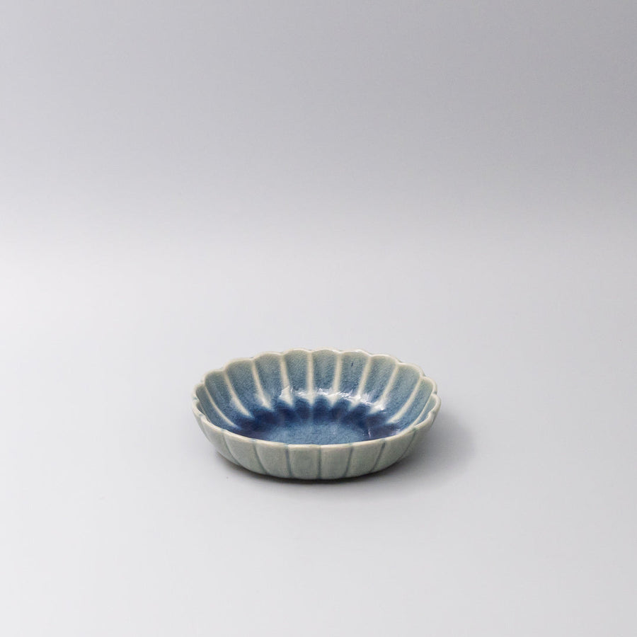 Premium Ceramic Oval Bowl – Sapphire Blue Amane Sapphire Glaze 16cm