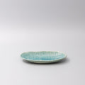 Premium 21cm Crackle Turquoise Glaze Ceramic Sushi Plate Dishwasher Safe