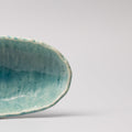 Premium 21cm Crackle Turquoise Glaze Ceramic Sushi Plate Dishwasher Safe