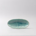 Premium 21cm Crackle Turquoise Glaze Ceramic Sushi Plate Dishwasher Safe
