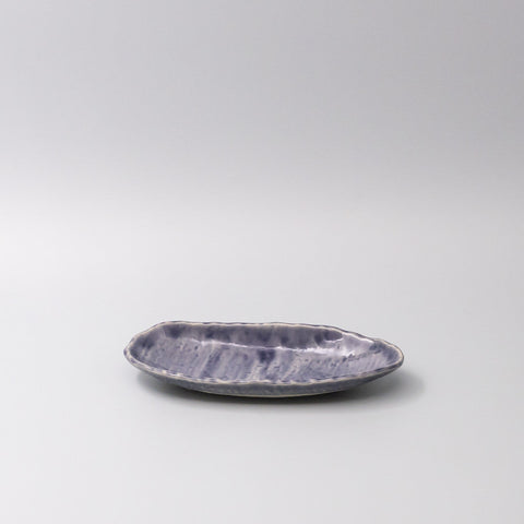 Premium Ceramic Sushi Plate – Purple Crackle Amethyst Glaze 21.2 x 10cm