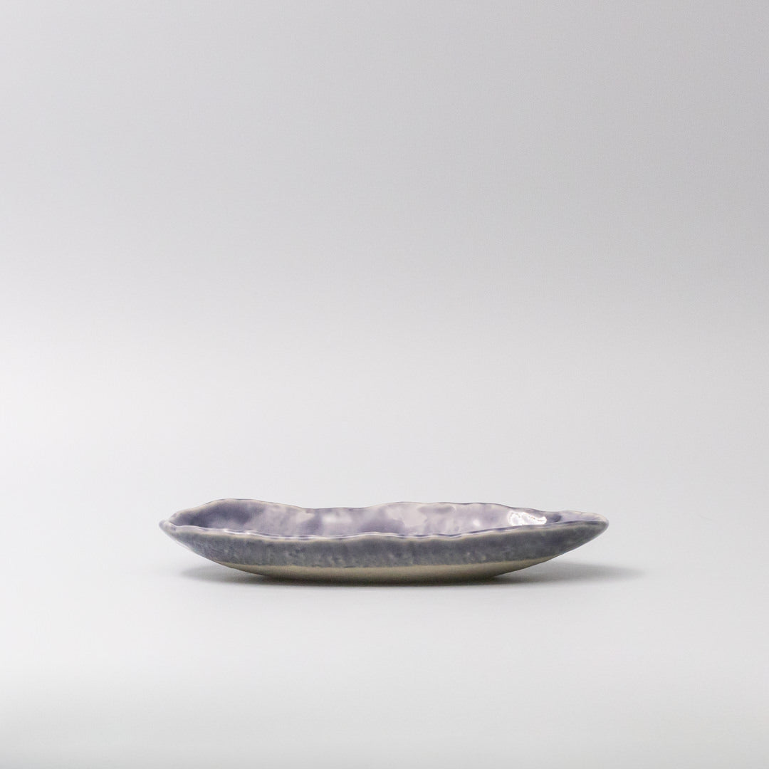Premium Ceramic Sushi Plate – Purple Crackle Amethyst Glaze 21.2 x 10cm