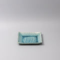 Premium Ceramic Square Plate – Crackle Turquoise Glaze 17cm