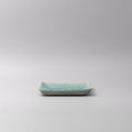 Premium Ceramic Square Plate – Crackle Turquoise Glaze 17cm