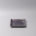 Premium Ceramic Square Plate – Purple Crackle Amethyst Glaze 17cm