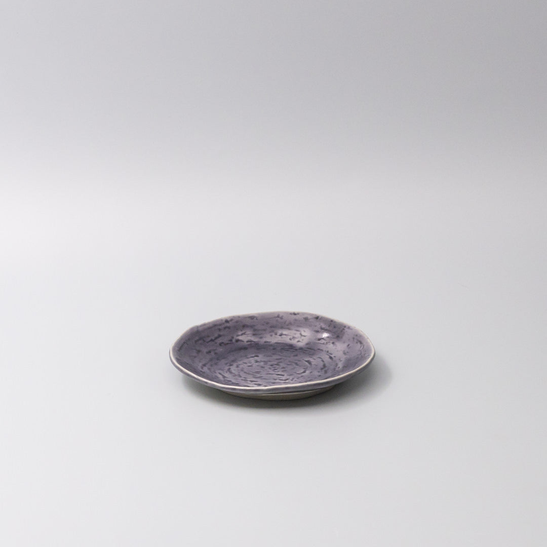 Premium Ceramic Oval Plate – Purple Crackle Amethyst Glaze 15 x 12.7cm