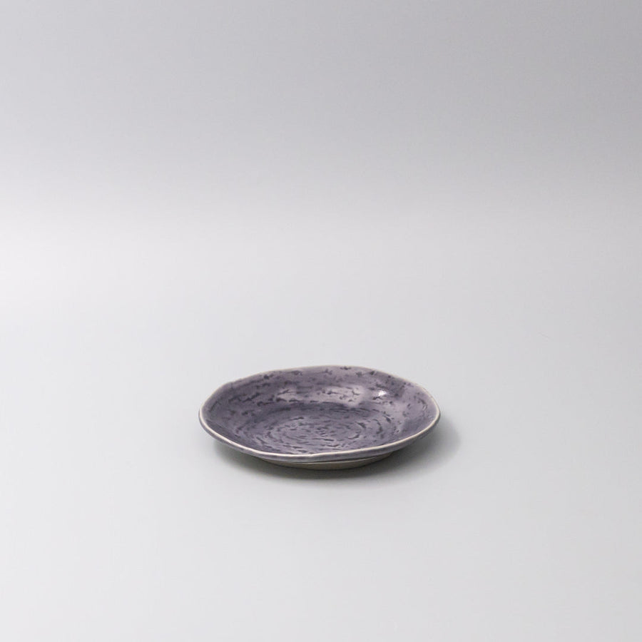 Premium Ceramic Oval Plate – Purple Crackle Amethyst Glaze 15 x 12.7cm
