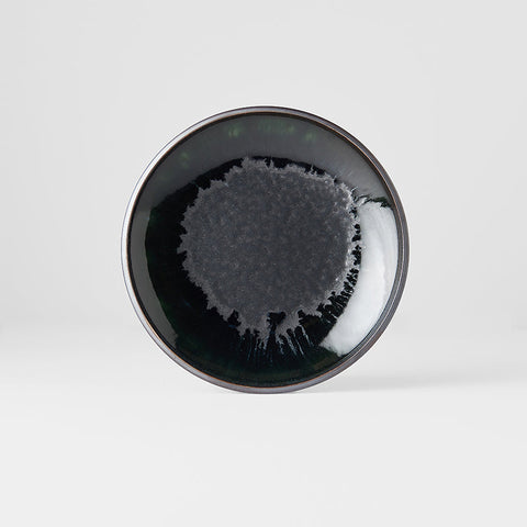 Premium 19.5cm Matt and Shiny Black Glaze Ceramic Side Plate Dishwasher Microwave Safe