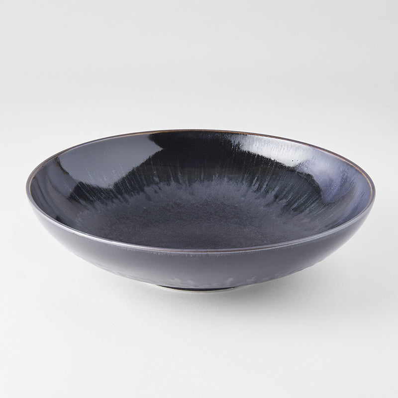 Premium Ceramic Serving Bowl – Black Matt & Shiny Glaze 1500ml