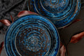 Premium 24cm Copper Swirl Glaze Ceramic Pasta Bowl 700ml Dishwasher Microwave Safe
