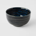 Premium Ceramic U-Shaped Bowl – Blue Copper Swirl Glaze 13cm