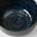 Premium Ceramic U-Shaped Bowl – Blue Copper Swirl Glaze 13cm
