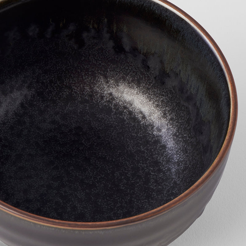 Premium Ceramic Bowl – Black Matt & Shiny Glaze 13cm, 400ml