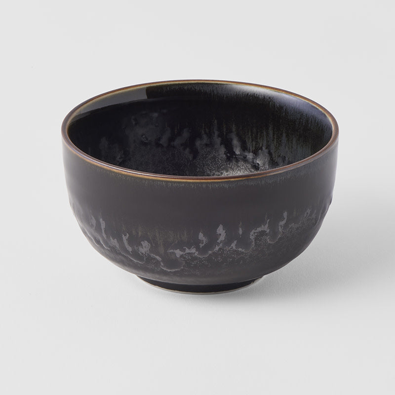 Premium Ceramic Bowl – Black Matt & Shiny Glaze 13cm, 400ml
