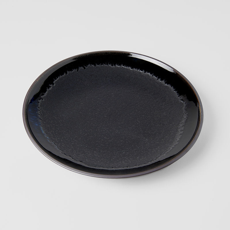 Premium 25.5cm Matt and Shiny Black Glaze Ceramic Dinner Plate Dishwasher Microwave Safe