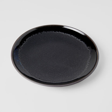 Premium 25.5cm Matt and Shiny Black Glaze Ceramic Dinner Plate Dishwasher Microwave Safe