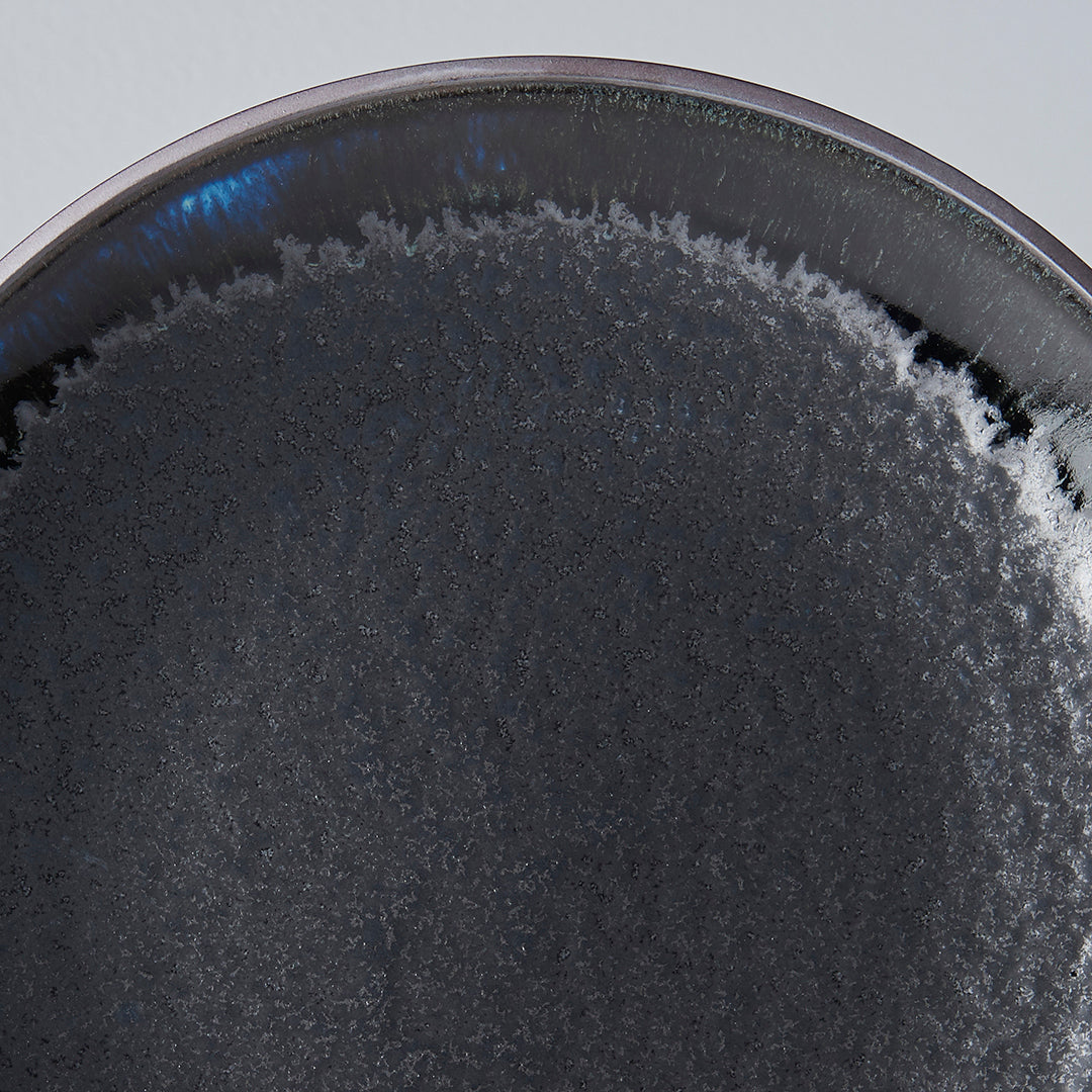 Premium 25.5cm Matt and Shiny Black Glaze Ceramic Dinner Plate Dishwasher Microwave Safe