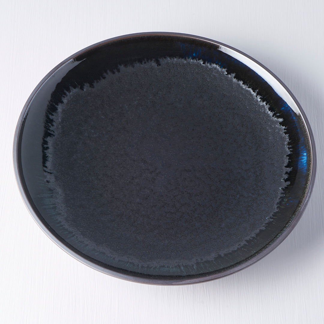 Premium 25.5cm Matt and Shiny Black Glaze Ceramic Dinner Plate Dishwasher Microwave Safe
