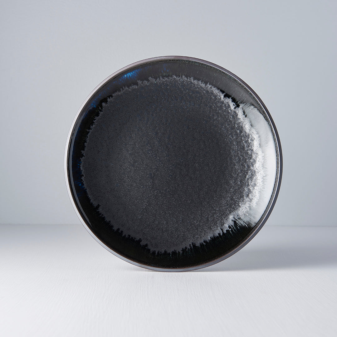 Premium 25.5cm Matt and Shiny Black Glaze Ceramic Dinner Plate Dishwasher Microwave Safe