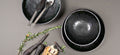 Premium Ceramic Serving Bowl – Black Matt & Shiny Glaze 1800ml