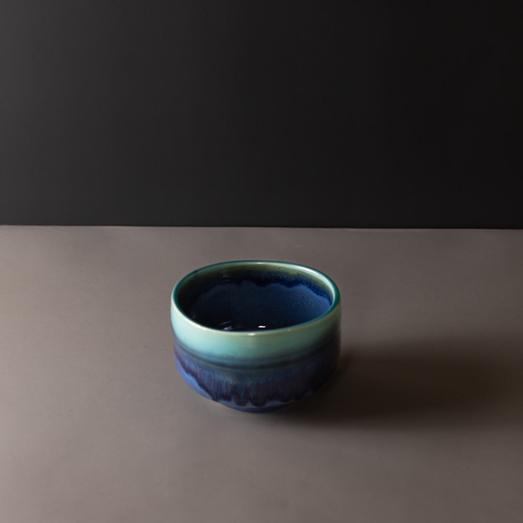 Premium 11.5cm Turquoise Drip Matcha Tea Bowl 400ml Dishwasher Microwave Safe