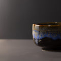 Premium 11.5cm Blue Drip on Black Matcha Tea Bowl 400ml Dishwasher Microwave Safe