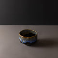 Premium 11.5cm Blue Drip on Black Matcha Tea Bowl 400ml Dishwasher Microwave Safe