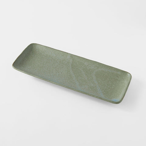Premium Ceramic Rectangular Plate – Green Fade Glaze 29.5 x 12cm