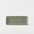 Premium Ceramic Rectangular Plate – Green Fade Glaze 29.5 x 12cm