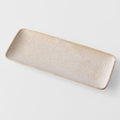 Premium Ceramic Rectangular Plate – Beige White Fade Glaze 29.5 x 12cm