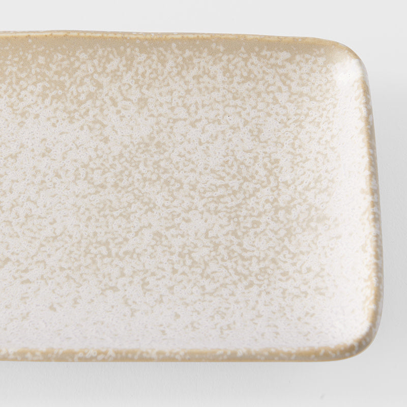 Premium Ceramic Rectangular Plate – Beige White Fade Glaze 29.5 x 12cm
