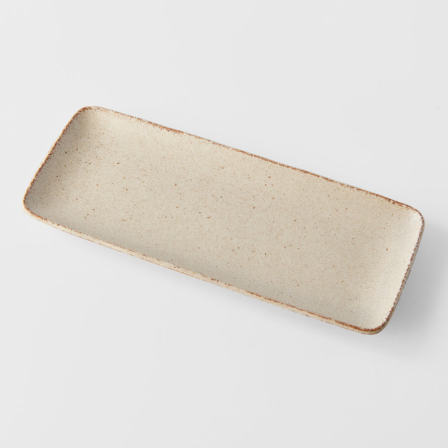 Premium 29.5cm Sand Fade Glaze Ceramic Sashimi Plate Dishwasher Microwave Safe