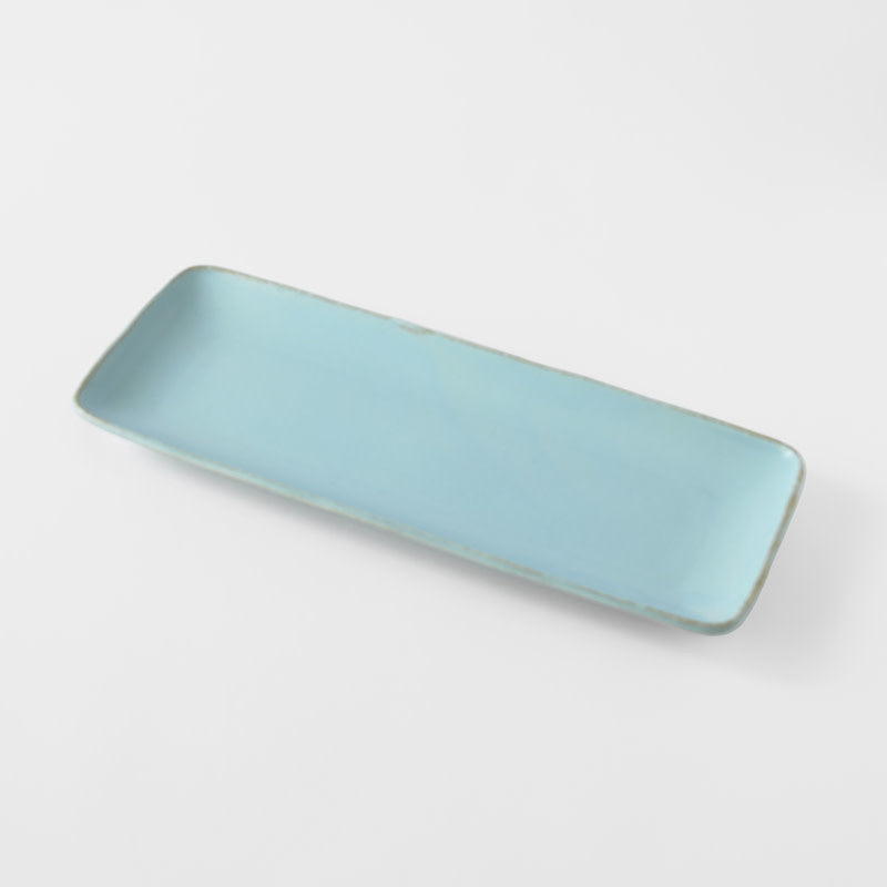 Premium 29cm Soda Blue Glaze Ceramic Sashimi Plate Dishwasher Microwave Safe